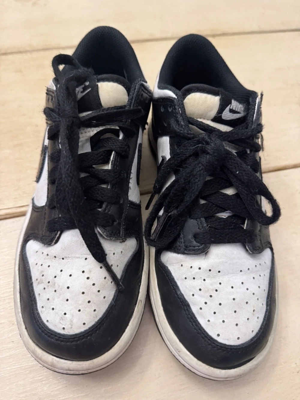 Size 4 Black & White Nike Dunks